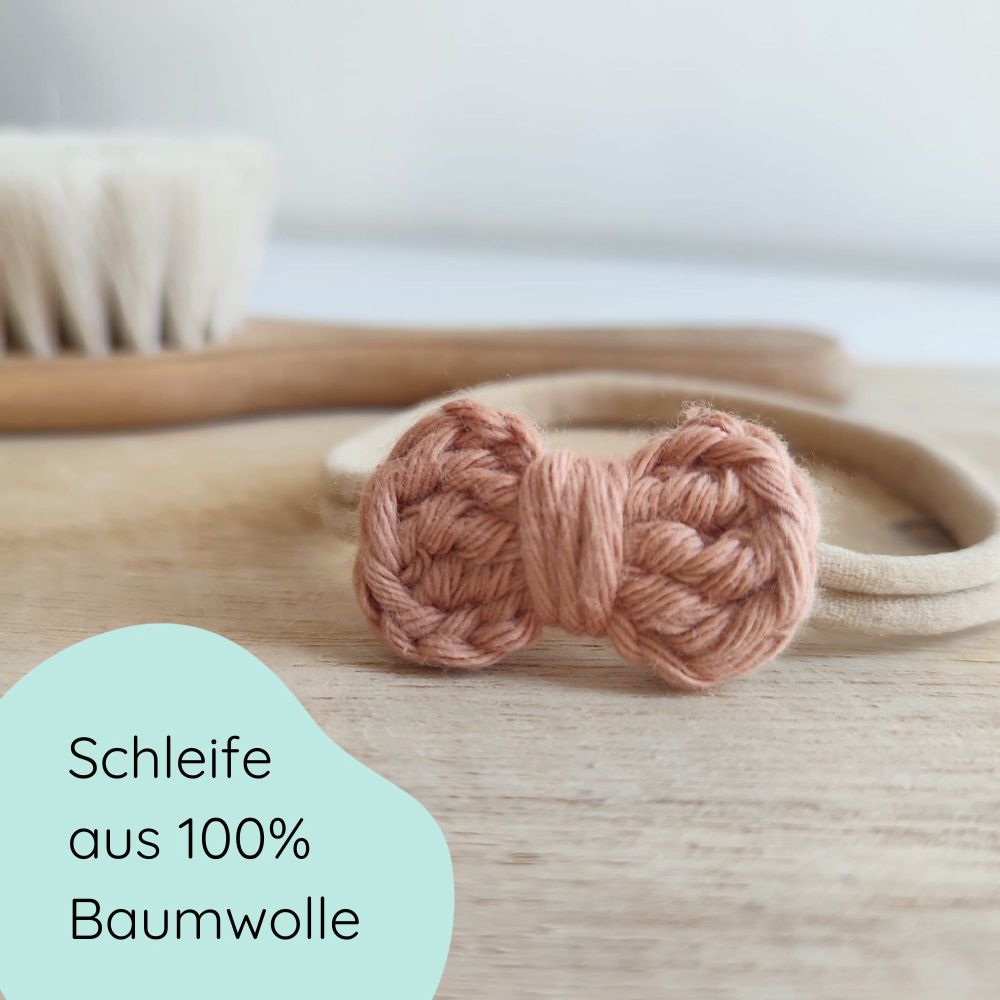 Baby Haarschleife | gehäkelt | sand