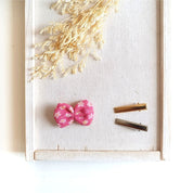 kleine Haarschleife in pink mit Blümchen