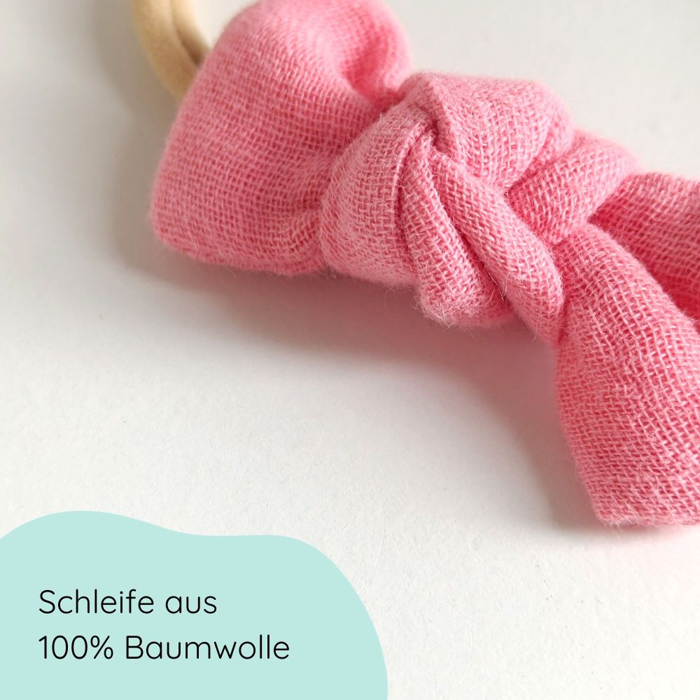 Haarschleife Knoten | Alligatorclip oder Haargummi | pinkrose