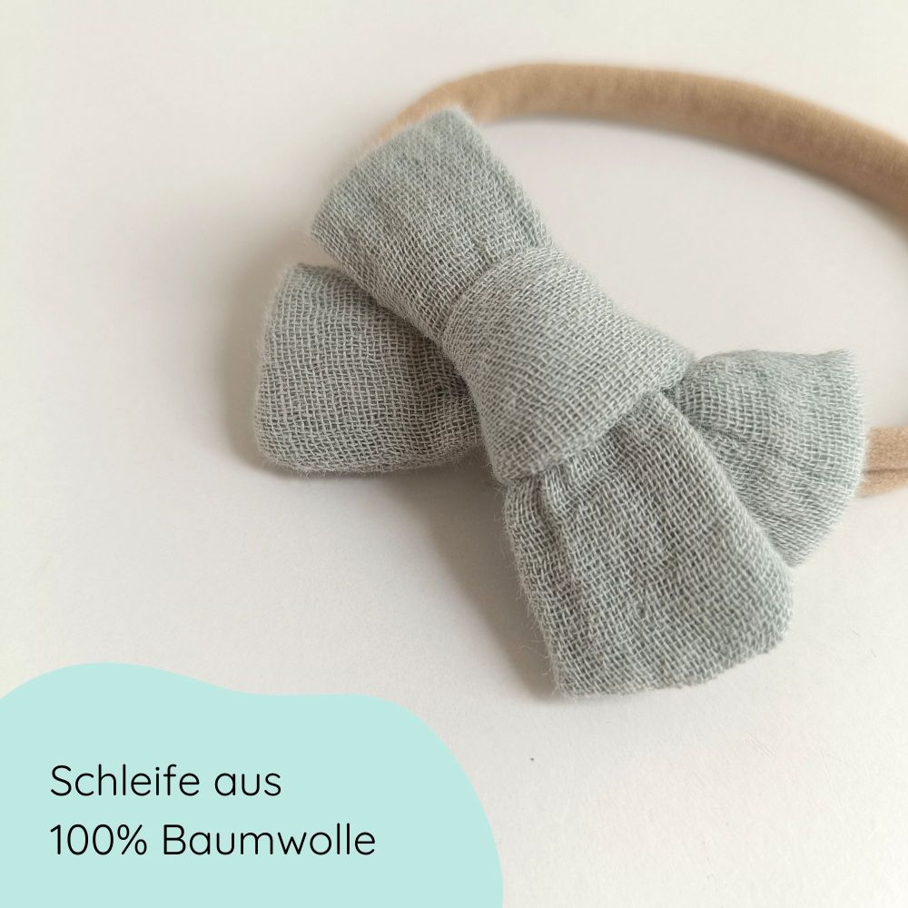 Haarschleife | MIDI | Alligatorclip oder Haargummi | mint