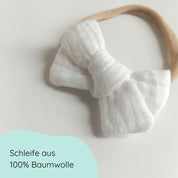 Haarschleife | MIDI | Alligatorclip oder Haargummi | weiß