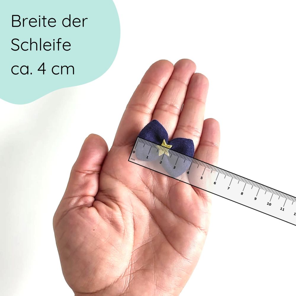 kleine dunkelblaue Haarschleife für Weihnachten Detailbild
