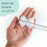 Baby Haarschleife | Emma | weiß mit goldenen Punkten