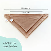 Dreieckstuch aus weicher Baumwolle mit feinem Lochmuster und Druckknöpfen in beige
