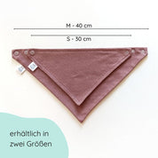 Dreieckstuch aus weicher Baumwolle mit feinem Lochmuster und Druckknöpfen in mauve