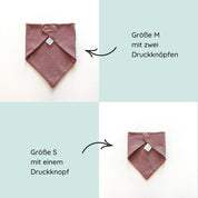 Dreieckstuch aus weicher Baumwolle mit feinem Lochmuster und Druckknöpfen in mauve