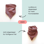 Dreieckstuch aus weicher Baumwolle mit feinem Lochmuster und Druckknöpfen in mauve