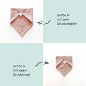 Dreieckstuch aus weicher Baumwolle mit feinem Lochmuster und Druckknöpfen in nude-rose