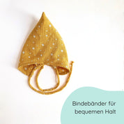 Zipfelmütze in gelb mit Sternchen