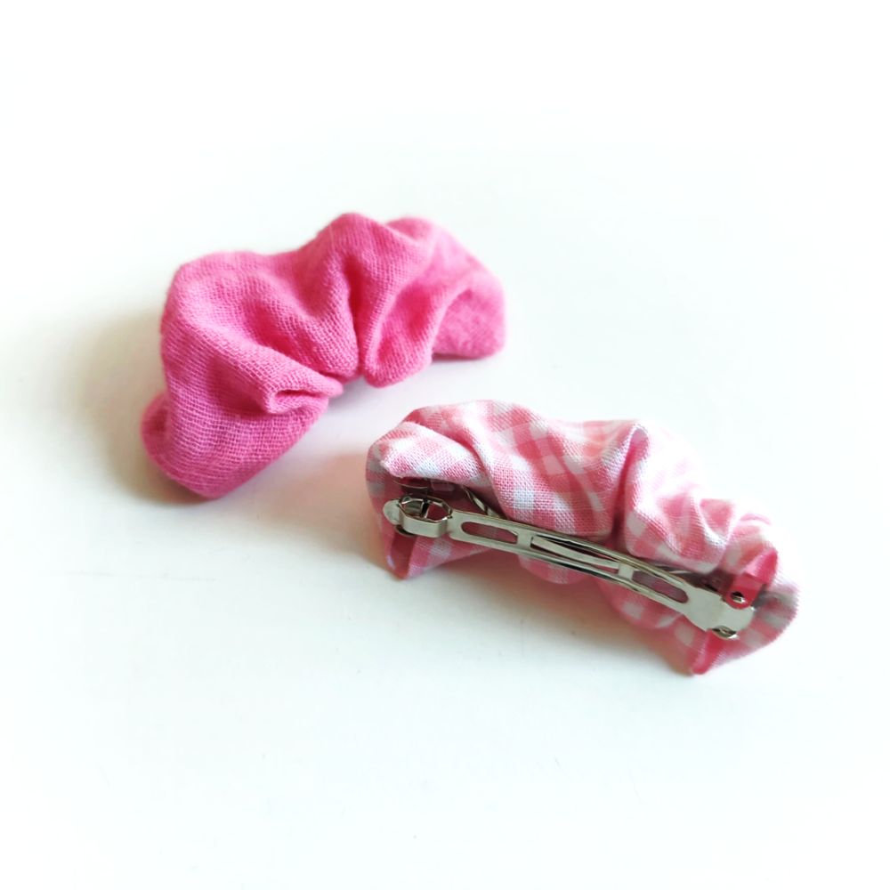 pinke Scrunchiespangen im 2er Set