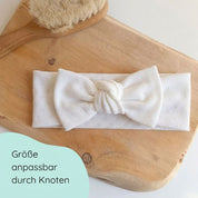 Stirnband für Babys mit Schleife in weiß