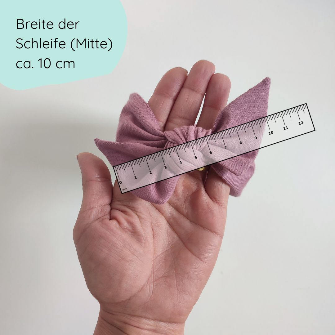 Detailbild Stirnband für Babys mit Schleife in altrosa