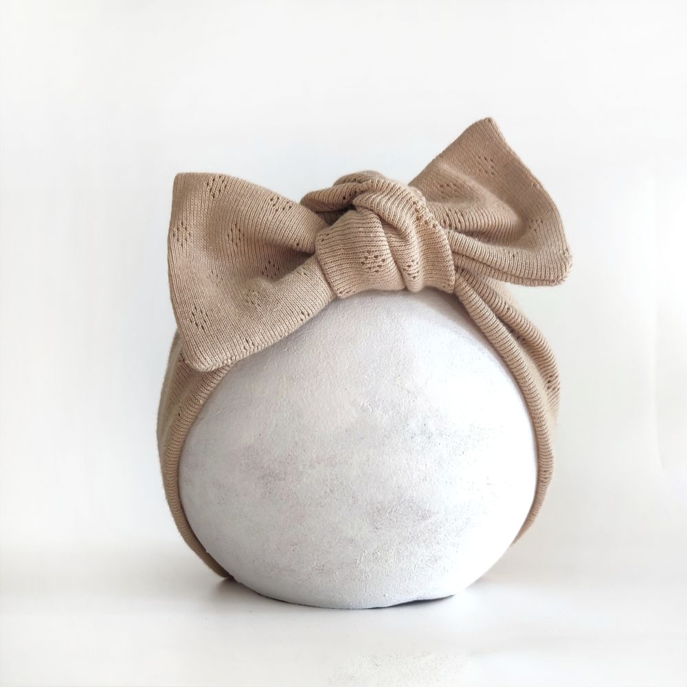 Stirnband mit Schleife | beige