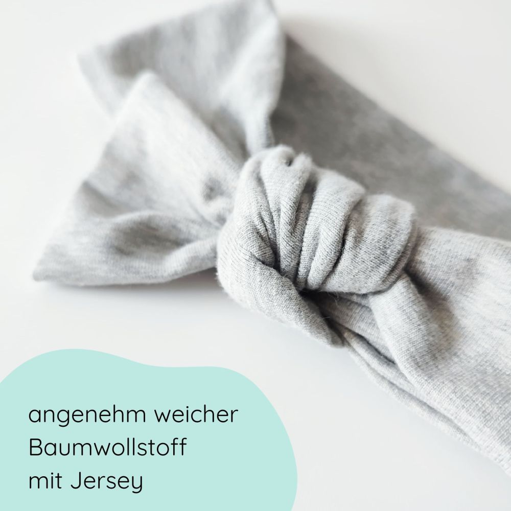 Stirnband mit Schleife | Knoten | grau