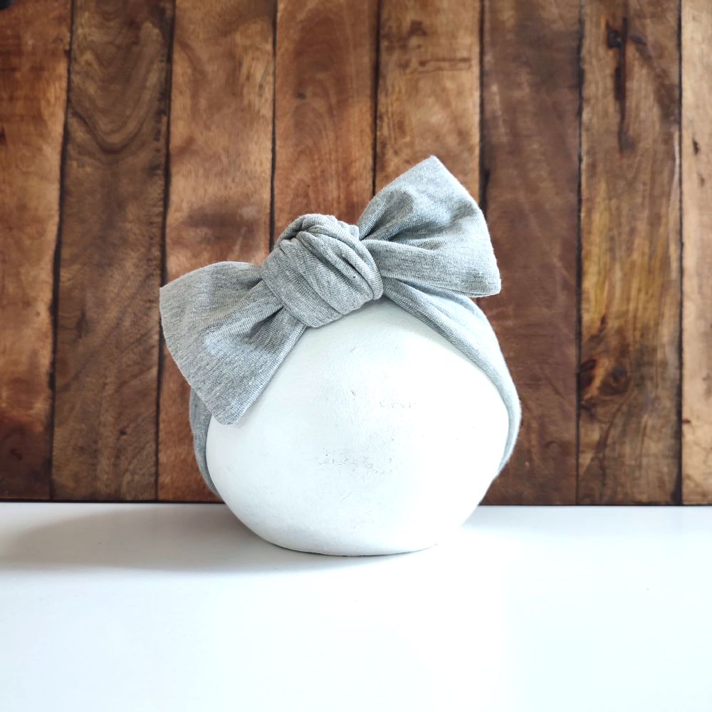 Stirnband mit Schleife | Knoten | grau