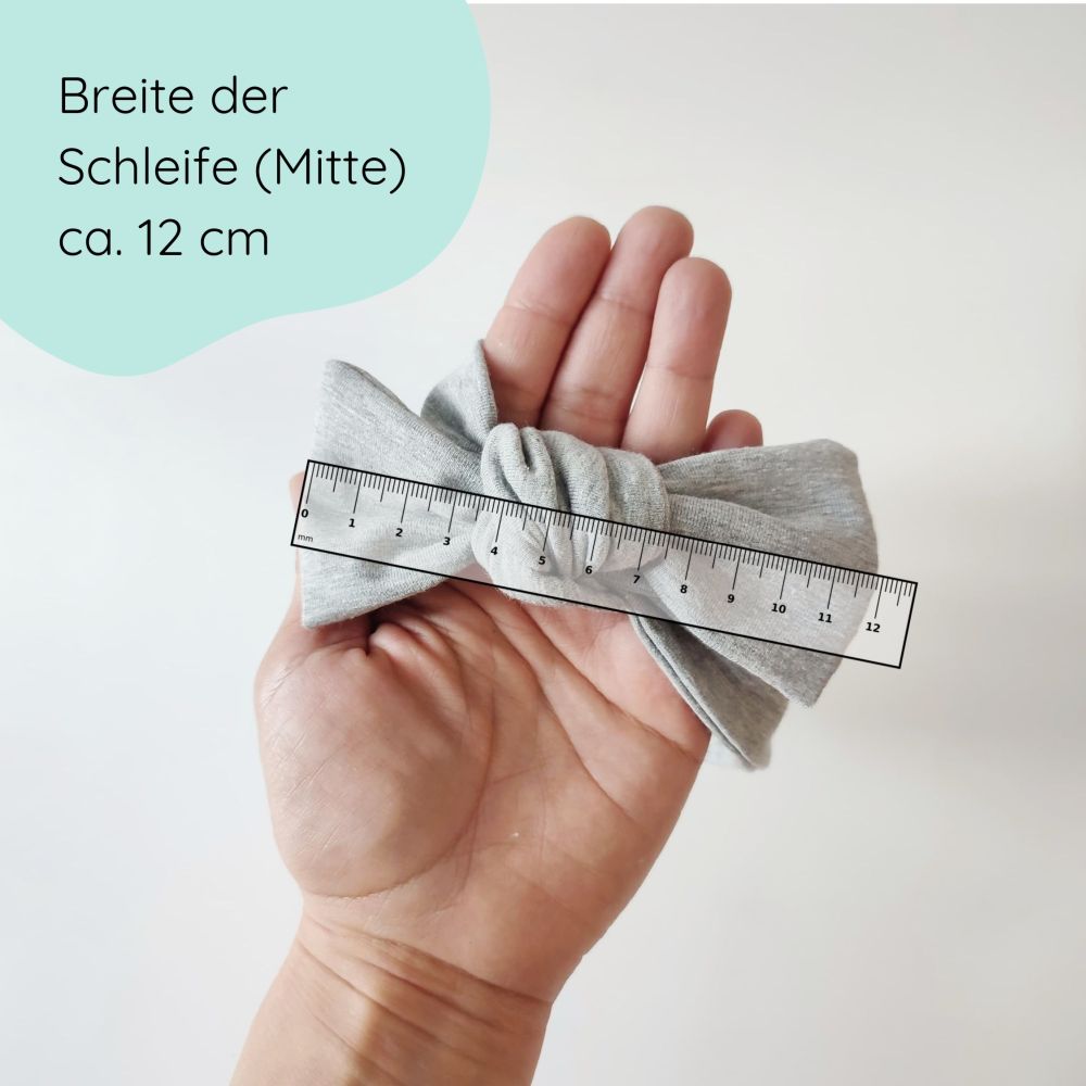 Stirnband mit Schleife | Knoten | grau