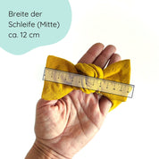 Stirnband mit Schleife für Babys in senfgelb Detailbild
