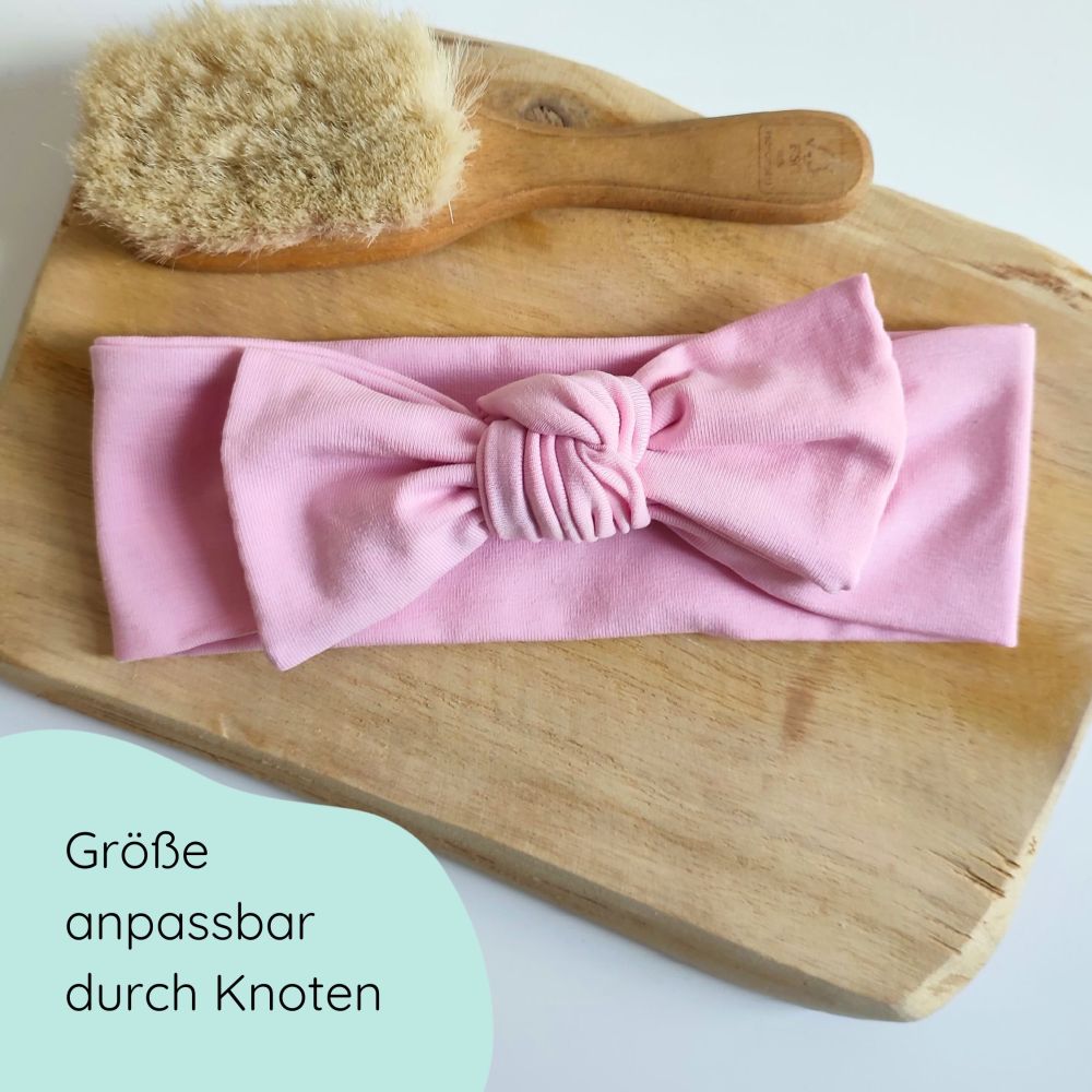 Stirnband mit Schleife | Knoten | hellrosa