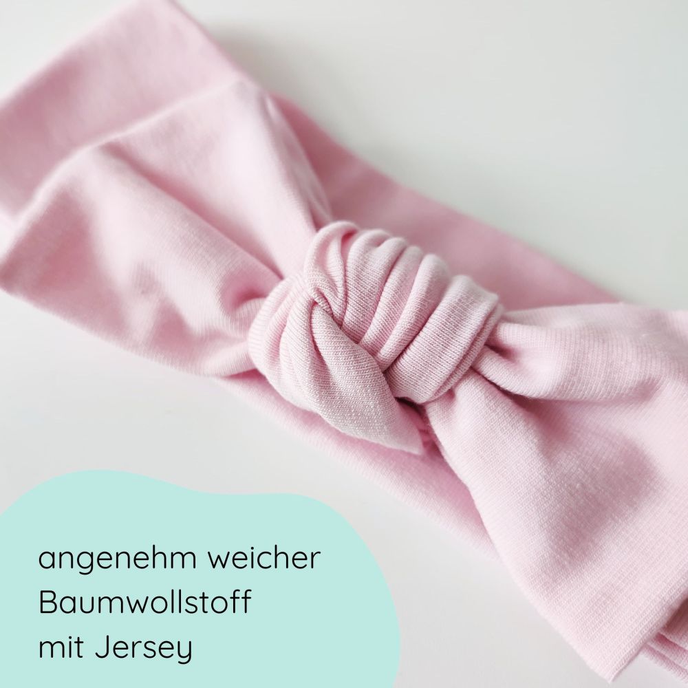 Stirnband mit Schleife | Knoten | hellrosa