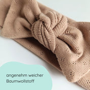 Stirnband für Babys mit Schleife in beige Detailbild