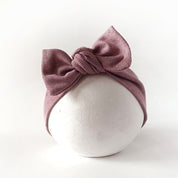 Stirnband für Babys mit Schleife in mauve