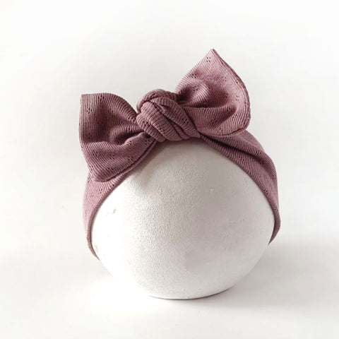 Stirnband für Babys mit Schleife in mauve