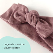 Stirnband für Babys mit Schleife in mauve