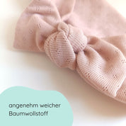 Detailbild Stirnband für Babys in nude mit großer Schleife