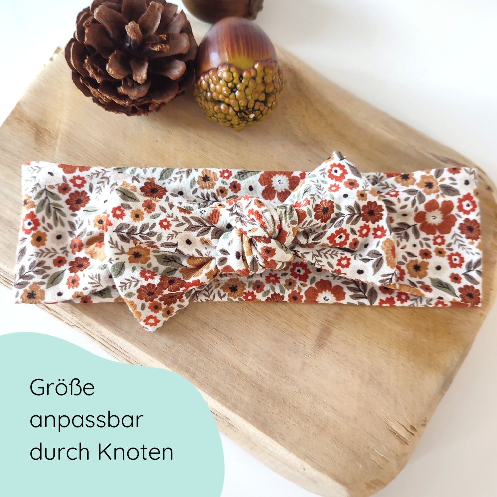Stirnband mit Schleife | Knoten | Herbstblumen