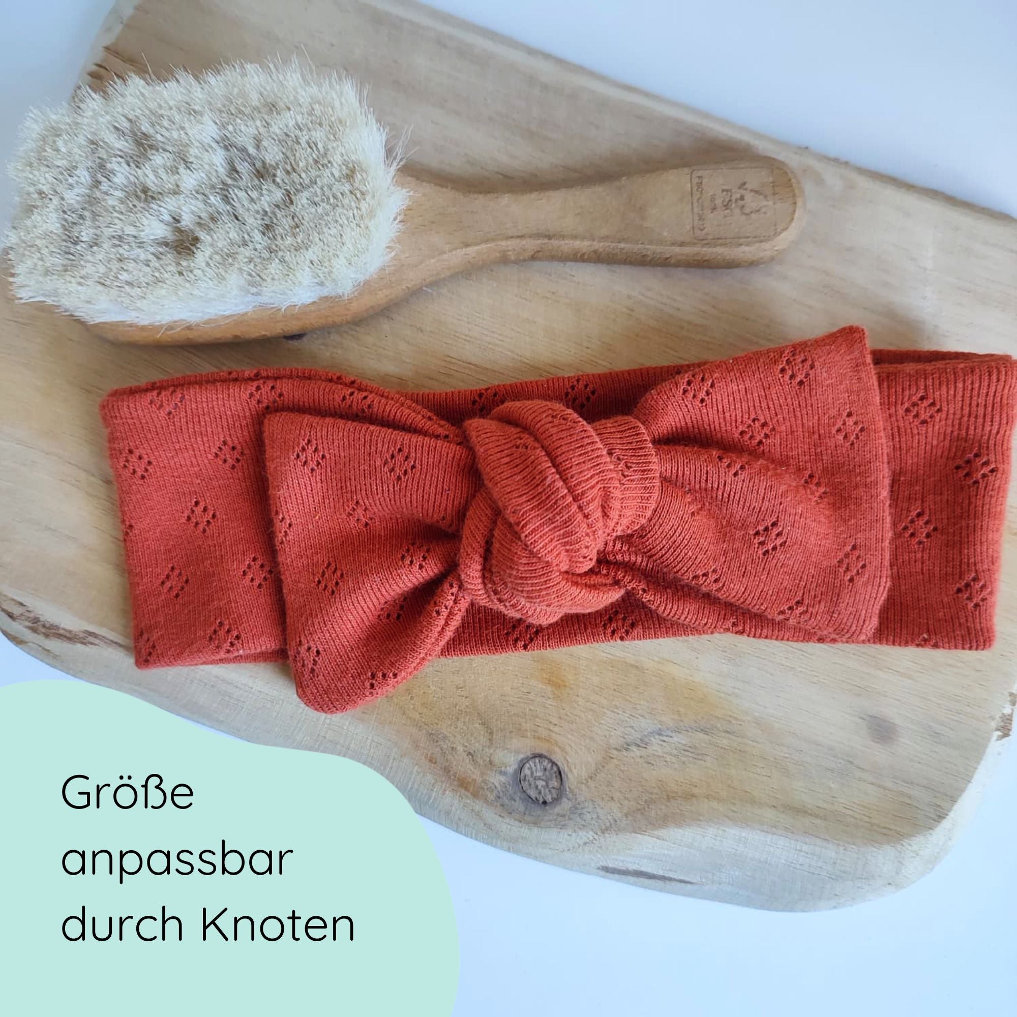 Stirnband für Babys in kupfer detailbild