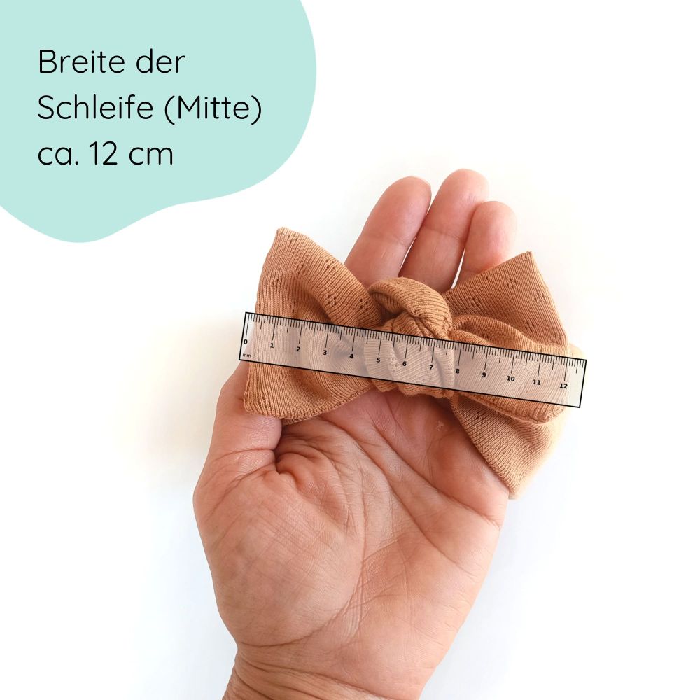 Detailbild Stirnband für Babys mit Schleife in toffee