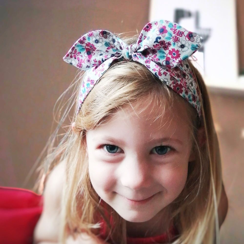 Headband | Rockabilly | light pink with flowers