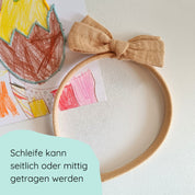 Haarreifen mit großer Schleife in der Farbe sand Detailbild
