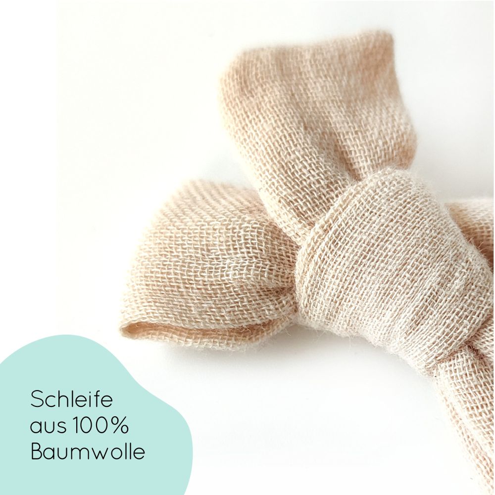 Haarschleife | MIDI | Alligatorclip oder Haargummi | beige