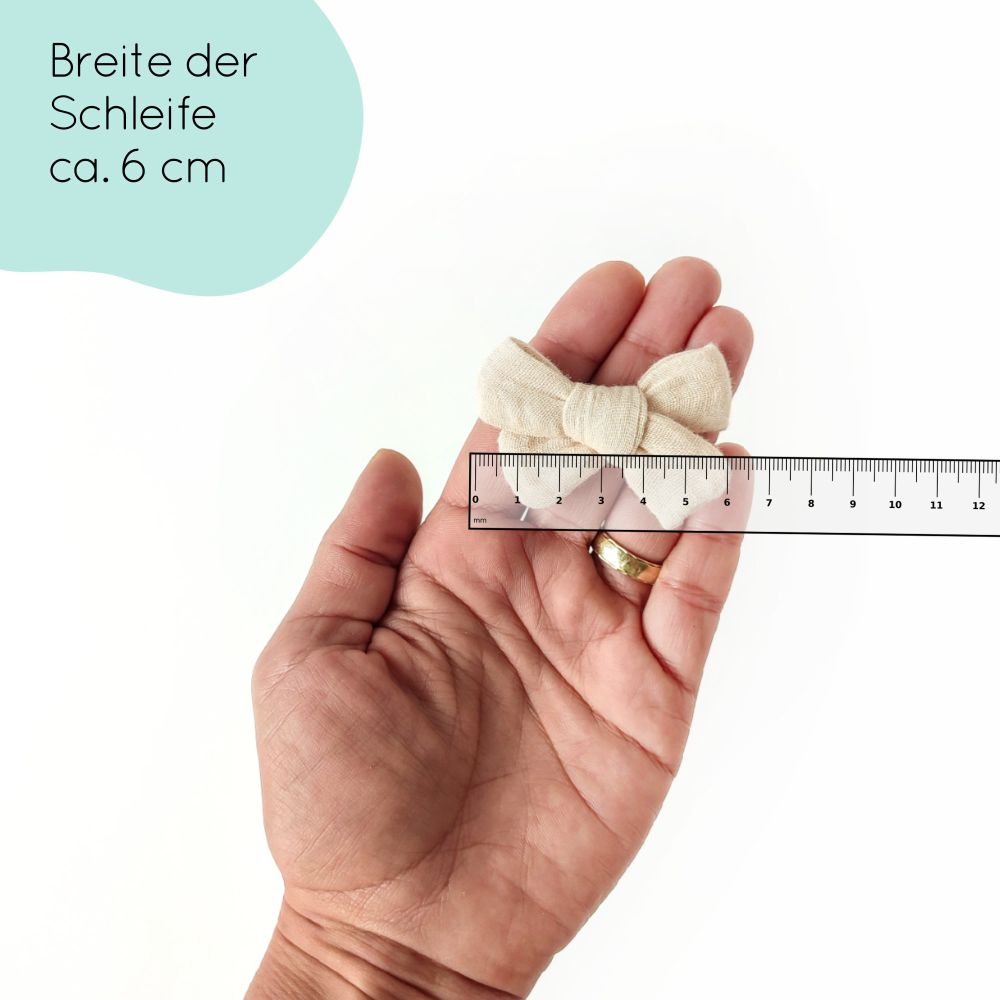 Haarschleife | MIDI | Alligatorclip oder Haargummi | beige