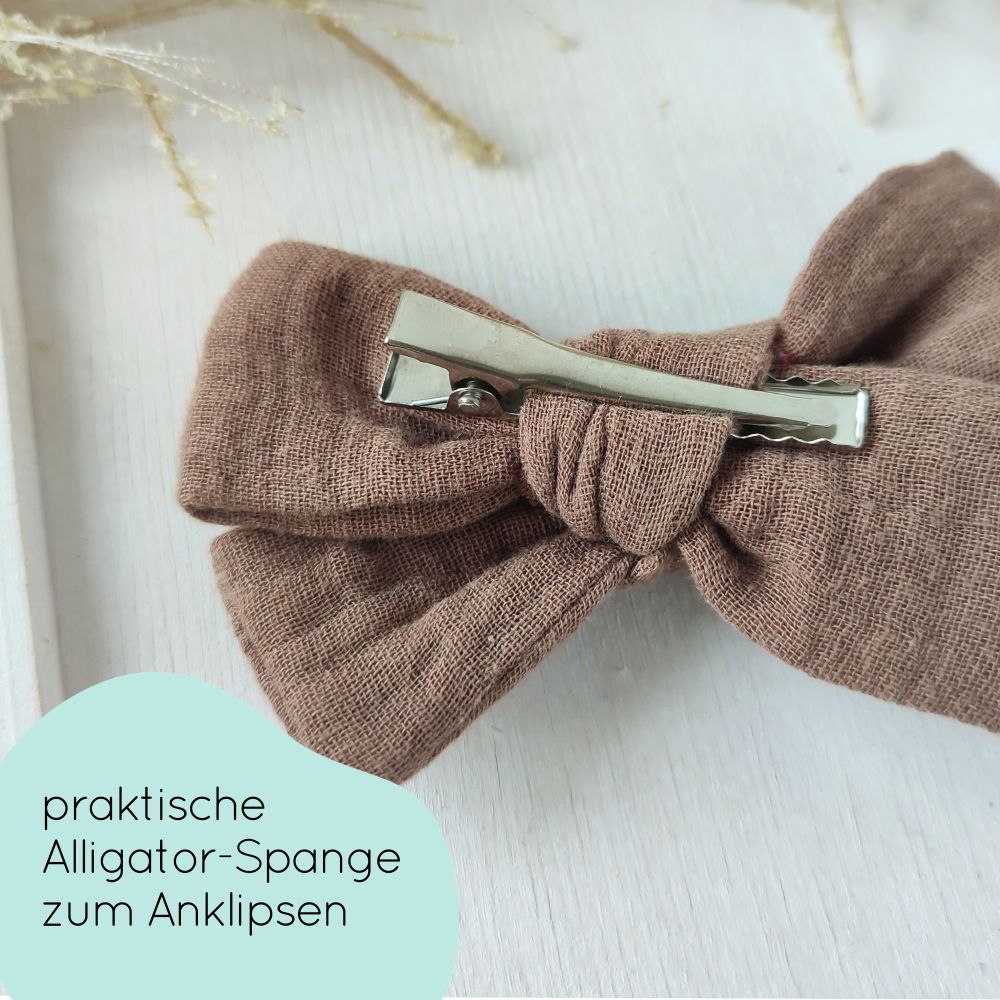Haarschleife | MAXI | Alligatorclip | braun
