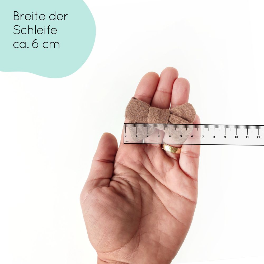 Haarschleife | MIDI | Alligatorclip oder Haargummi | braun