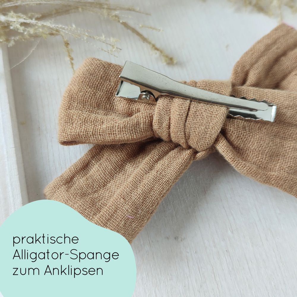 Haarschleife | MAXI | Alligatorclip | camel