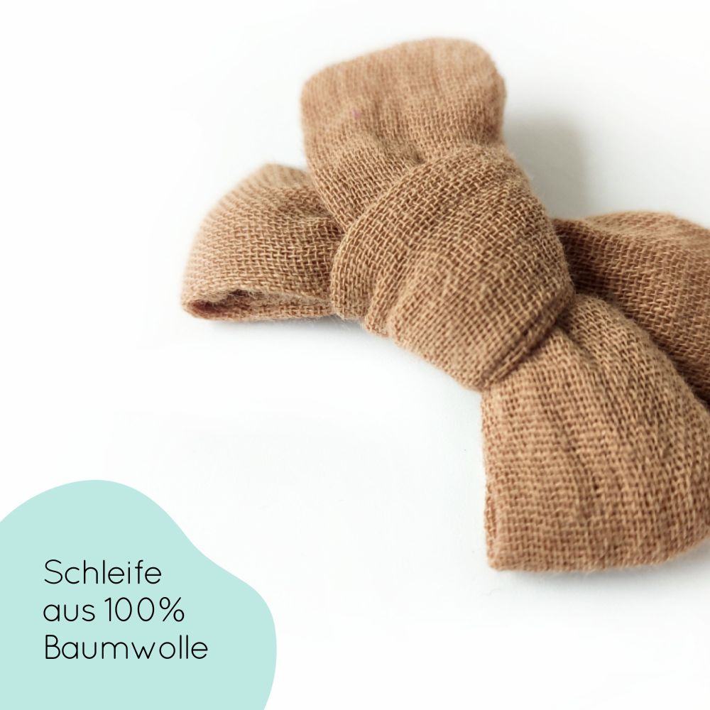 Haarschleife | MIDI | Alligatorclip oder Haargummi | camel