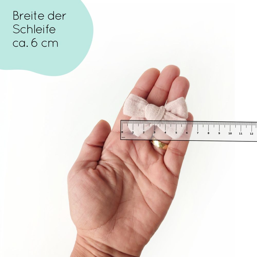 Haarschleife | MIDI | Alligatorclip oder Haargummi | hellrosa