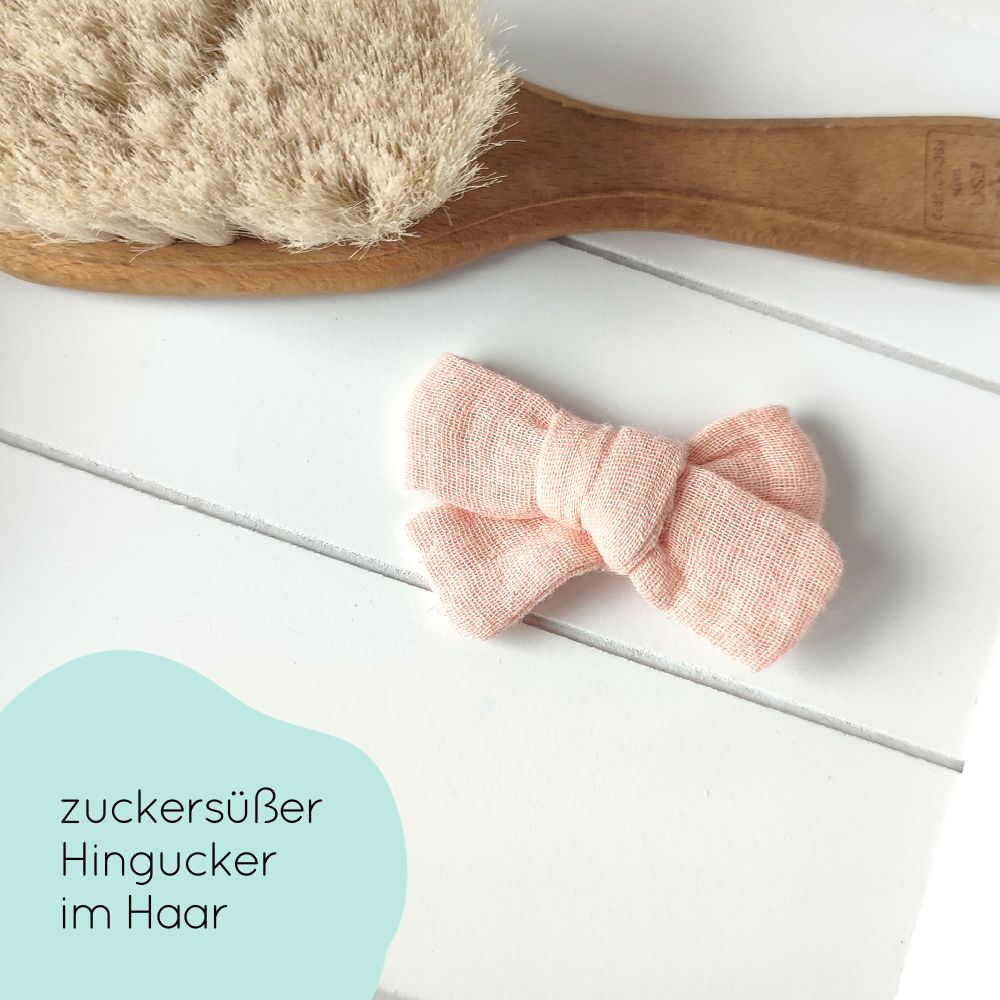 Haarschleife | MIDI | Alligatorclip oder Haargummi | nude
