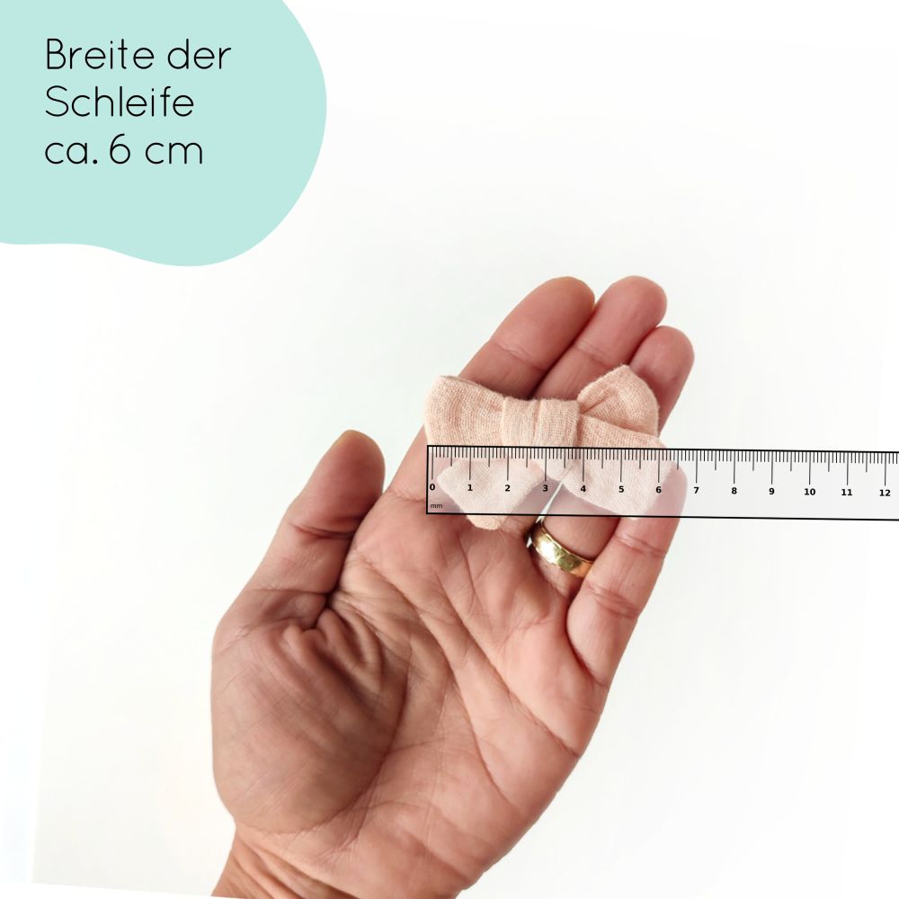 Haarschleife | MIDI | Alligatorclip oder Haargummi | nude