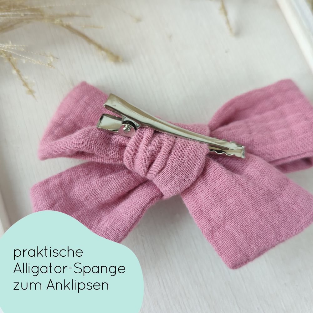 Haarschleife | MAXI | Alligatorclip | rosa