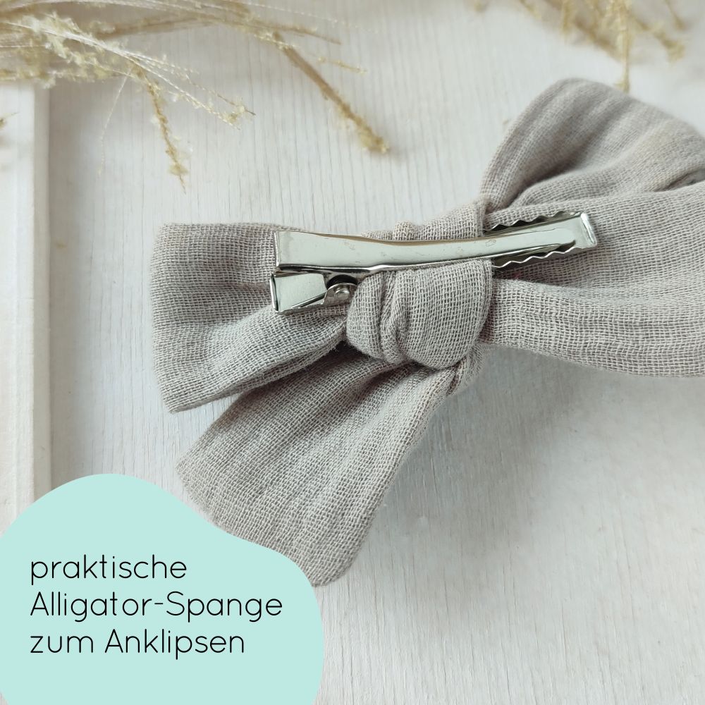 Haarschleife | MAXI | Alligatorclip | taupe