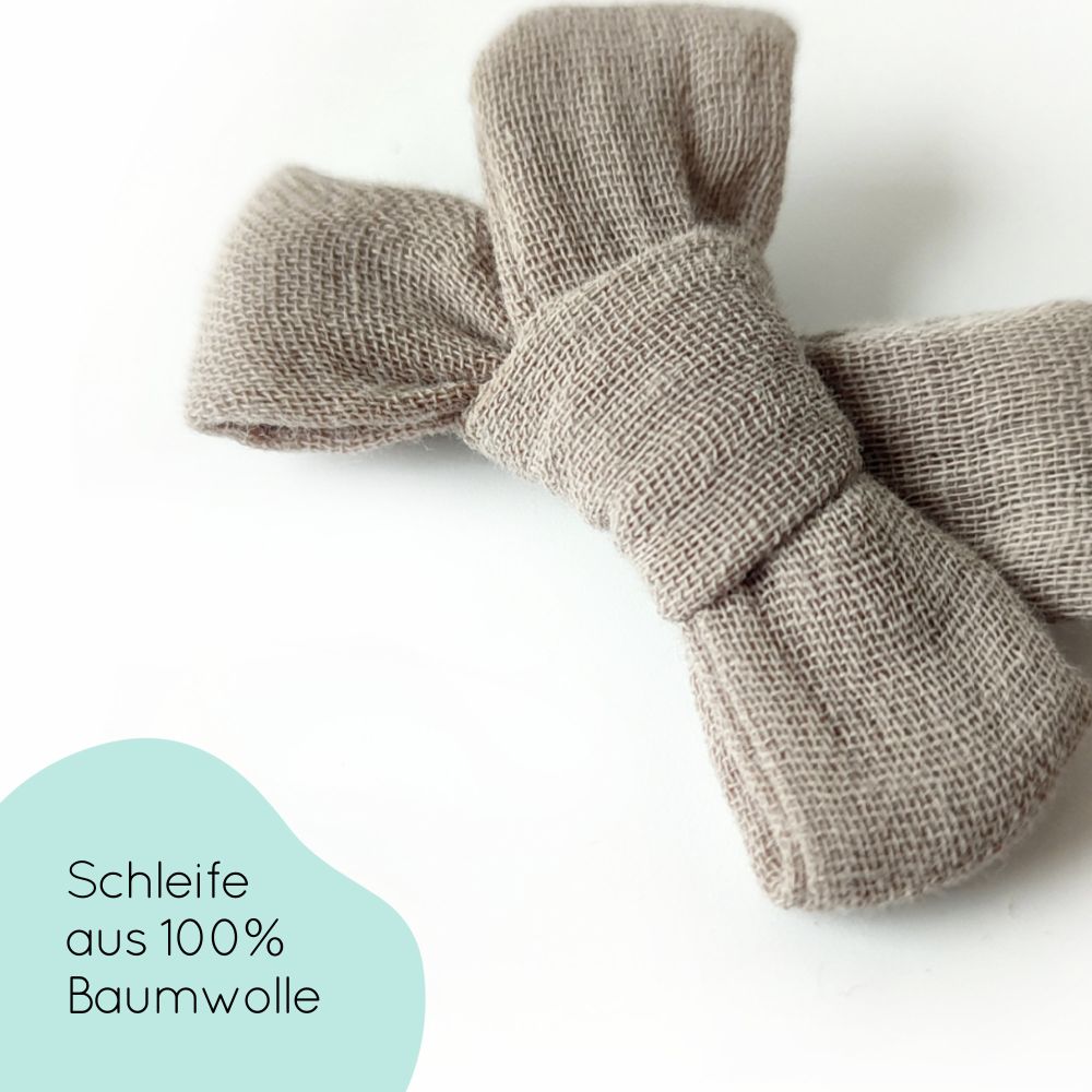 Haarschleife | MIDI | Alligatorclip oder Haargummi | taupe