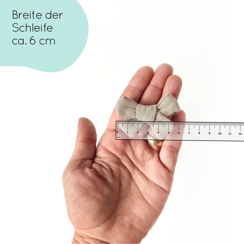 Haarschleife | MIDI | Alligatorclip oder Haargummi | taupe