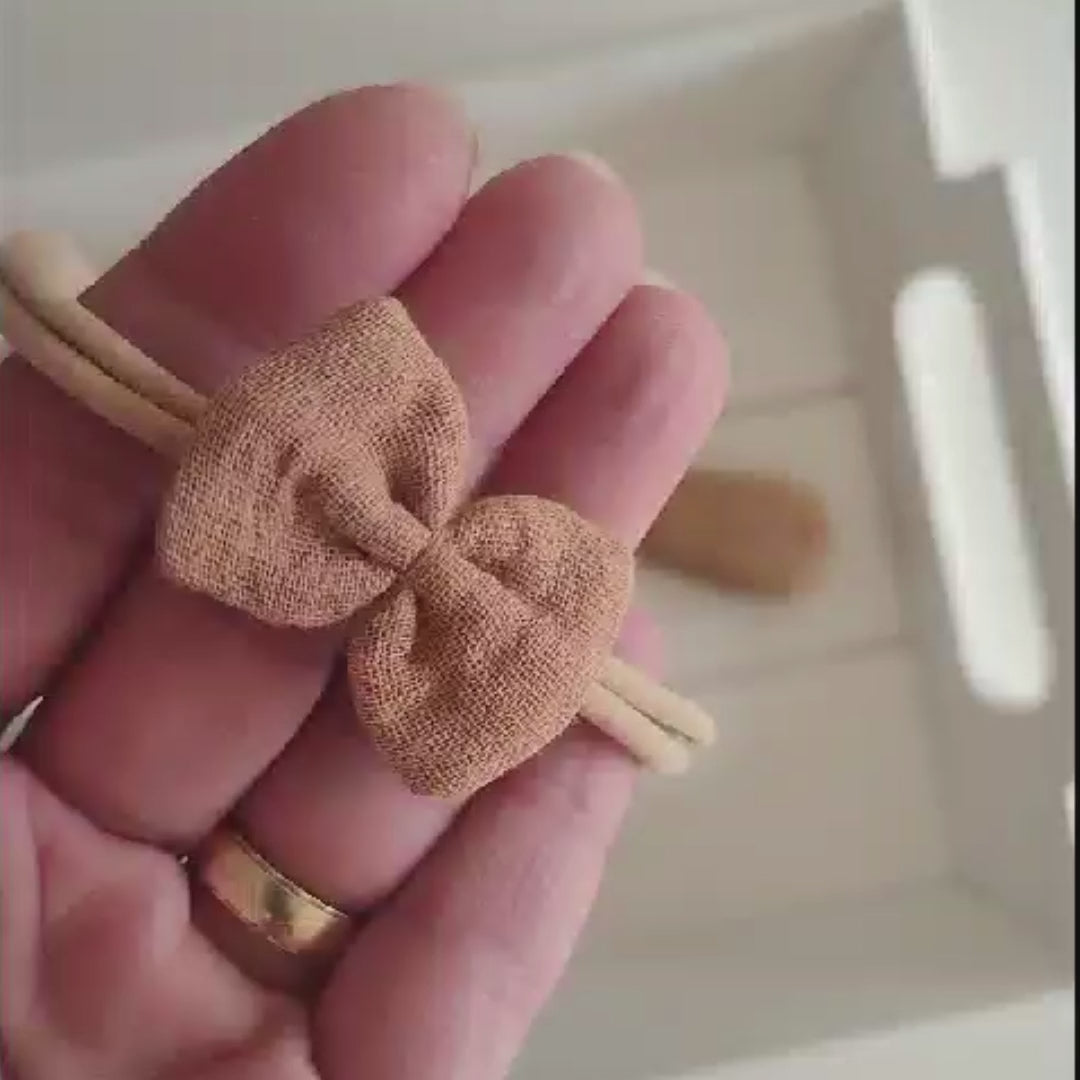 Haarschleife | Emma-Mini | Haarband | camel