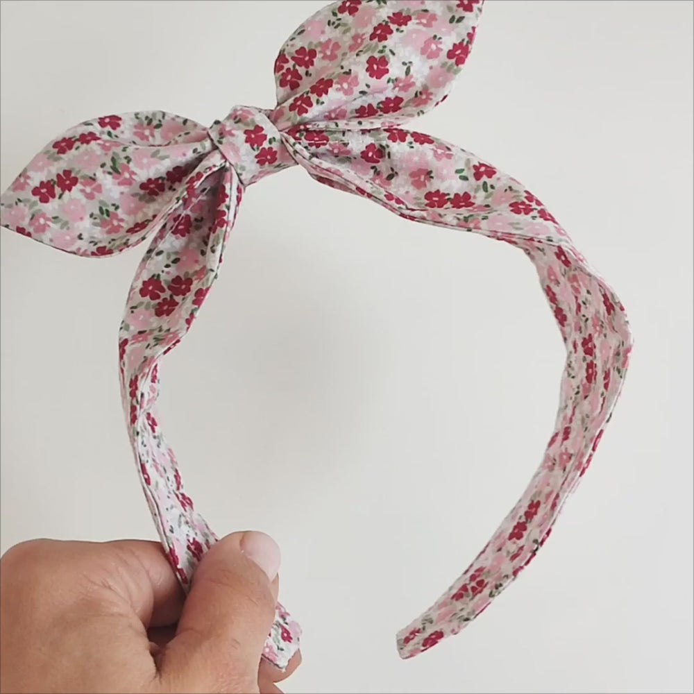 Headband | Rockabilly | light grey with flowers