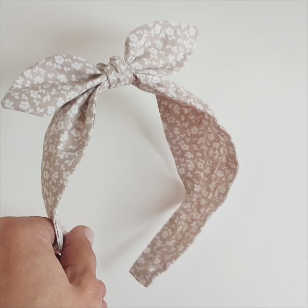 Headband | Rockabilly | light brown with flowers