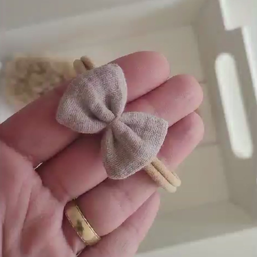 Haarschleife | Emma-Mini | Haarband | taupe